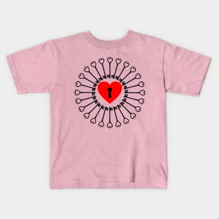 Key to my Heart lock design Kids T-Shirt